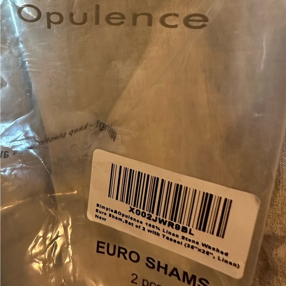 Two Linen Euro Shams with Fringe Boho Tassels Brand New - Picture 4 of 4